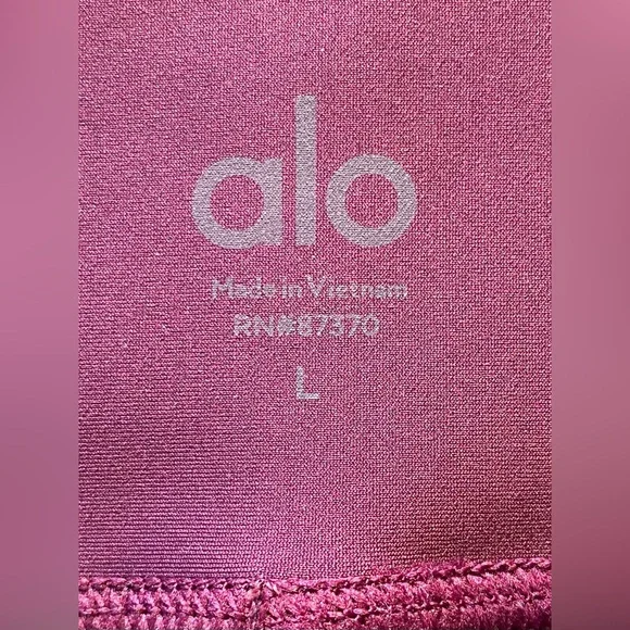 Alo Yoga High waist Sequence Legging Black Plum Large NWOT - Picture 8 of 10